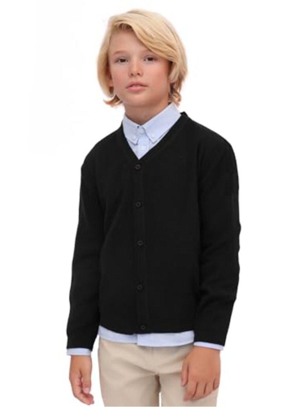 Toddler Boys V-Neck Long Sleeve Cardigan Sweater